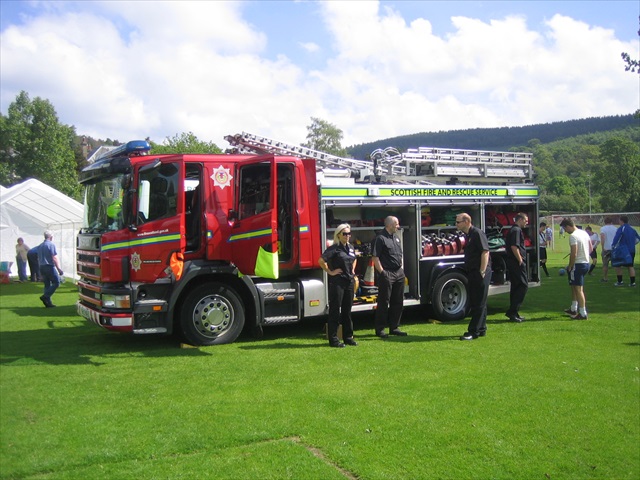 Emergency services vehicles at fun day